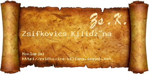 Zsifkovics Kiliána névjegykártya